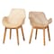 Baxton Studio Ballerina Japandi Natural Brown Finished Mahogany Wood and Rattan 2-Piece Dining Chair Set 233-2PC-12829-ZORO - alternate 1